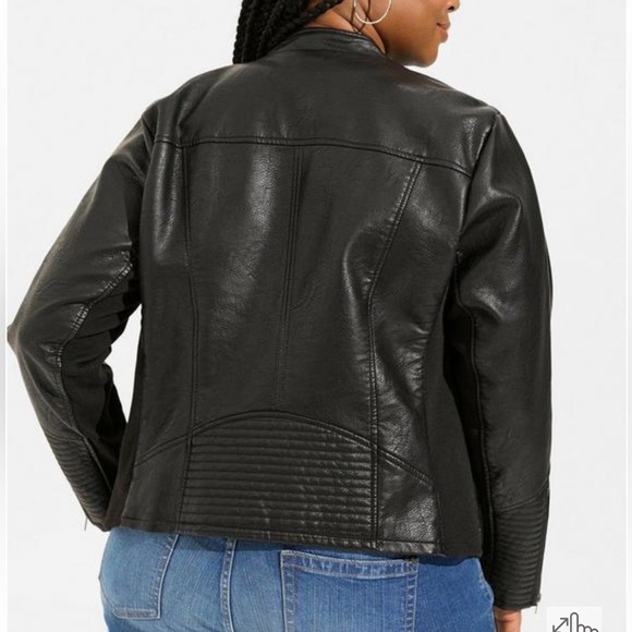 Torrid Faux Leather Collarless Moto Jacket - Picture 5 of 14